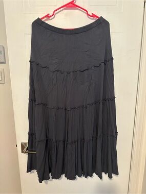 TWIK Navy Tiered Maxi Skirt